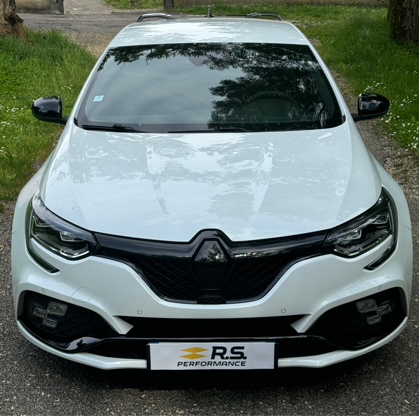 Cache Plaque "RS PERFORMANCE" Noir/Jaune ou Blanc/Jaune