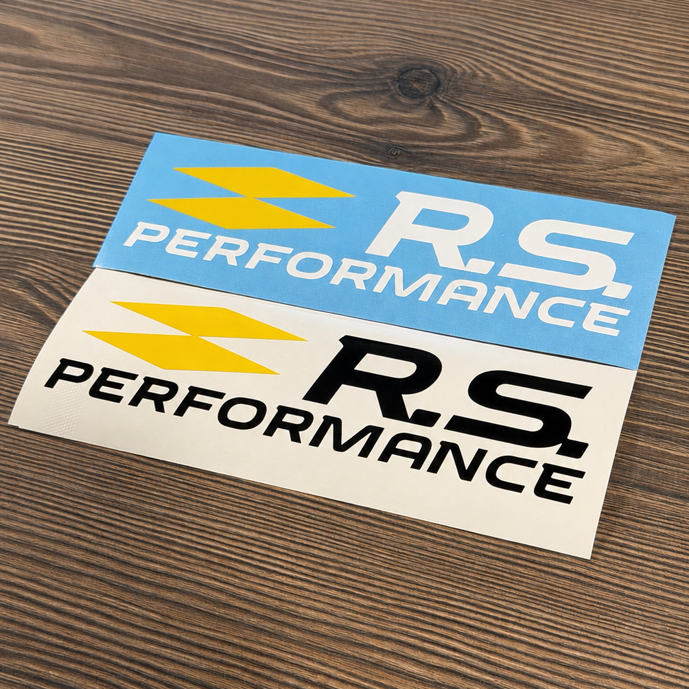 Stickers "RS PERFORMANCE" Noir/Blanc/Jaune pour Renault Sport
