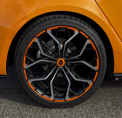 Centre de Roues Orange Tonic/Noir 57mm pour Renault Sport