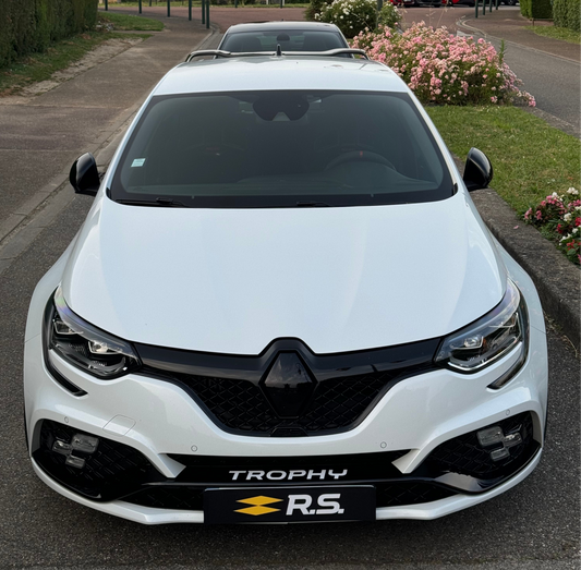Cache Plaque "RS PERFORMANCE" Noir/Jaune ou Blanc/Jaune