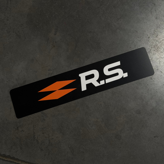 Cache Plaque "RS PERFORMANCE" Noir/Orange